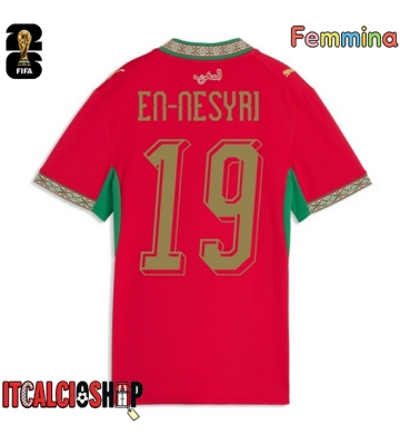 Marocco Youssef En-Nesyri #19 Prima Maglia Femmina Mondiali 2026 Manica Corta